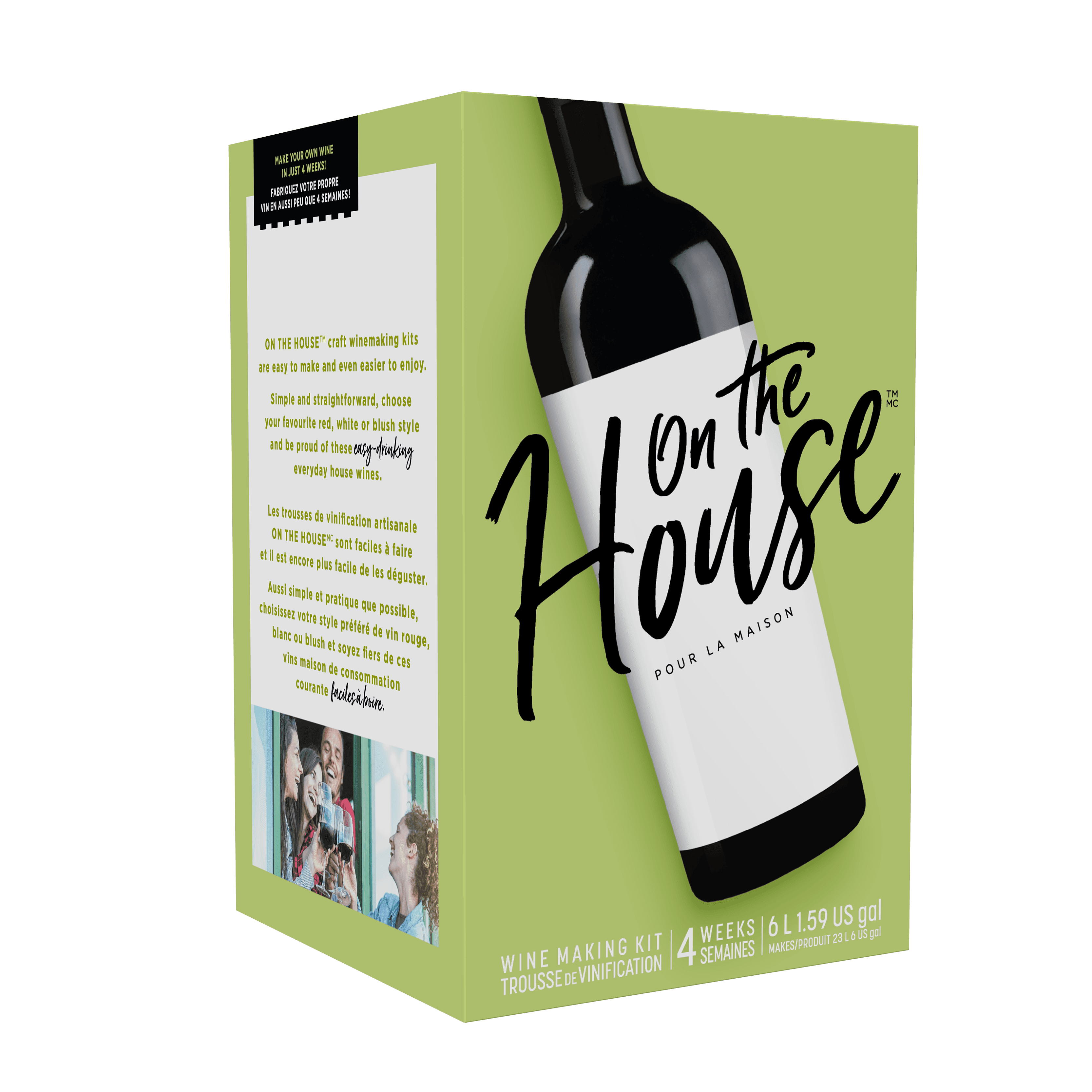 4 WEEK WINE KITS - Chardonnay - White On The House Wine Kit