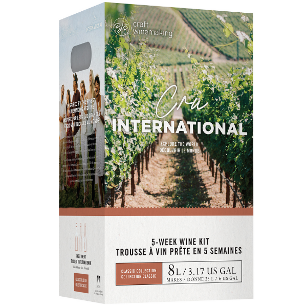 Cabernet Merlot, Chile - Red Cru International NEW Wine Kit with Grape Skins.