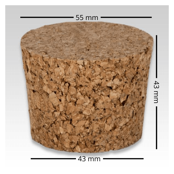 TAPERED CORKS - #25 Tapered Wine Cork - 54L Demijohn Size